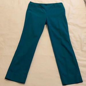 WHBM 4R teal perfect fit pants. Light stretch to the fabric perfect stretch.